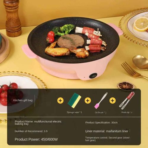 Poêle Électrique Multifonctionnelle Avec Plaque Chauffante Sans Fumée,Parfaite Pour Griller,Rôtir Et Frire,220v