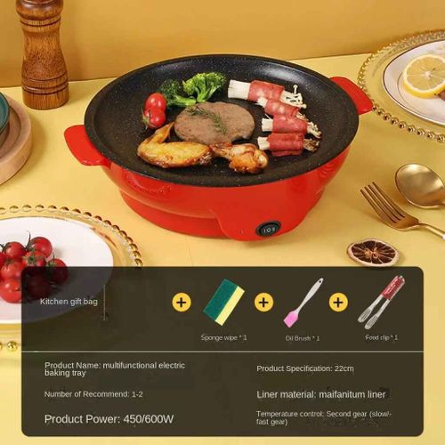 Poêle Électrique Multifonctionnelle Avec Plaque Chauffante Sans Fumée,Parfaite Pour Griller,Rôtir Et Frire,220v