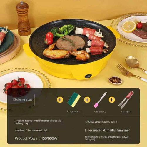 Poêle Électrique Multifonctionnelle Avec Plaque Chauffante Sans Fumée,Parfaite Pour Griller,Rôtir Et Frire,220v