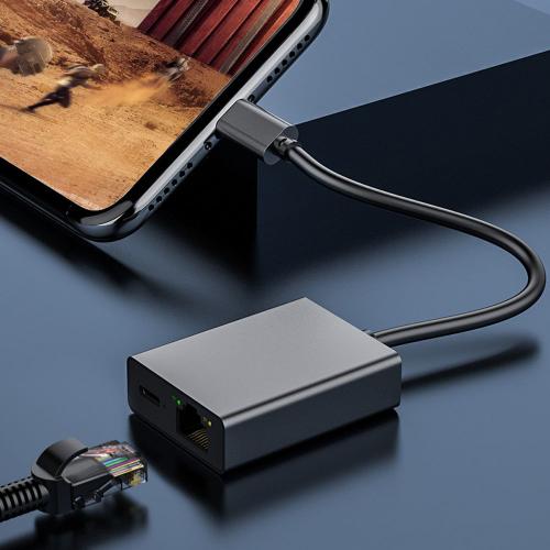 Adaptateur réseau USB vers Ethernet 1000Mbps, type-c vers RJ45, câble Internet, prise en charge de la charge PD pour téléphone portable et tablette