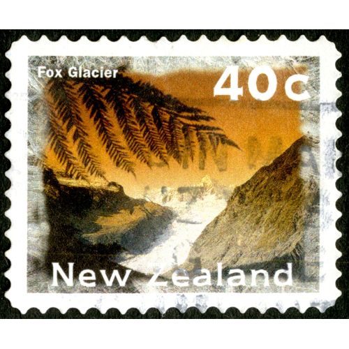 Timbre Oblitéré New Zealand, Fox Glacier, 40 C