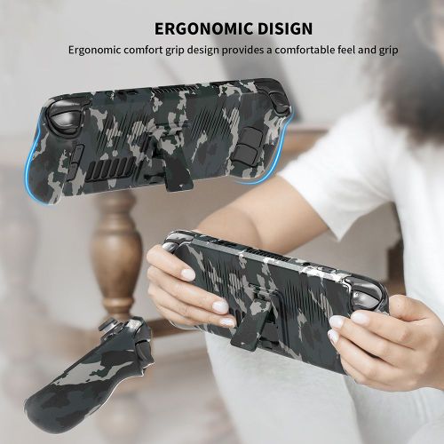 Juste De Protection Tpu Étui De Protection Avec Support Et Perfeccover, Chute-Verde Et Poussière-Verde, Accessoires De Jeu Pour Steam Deck