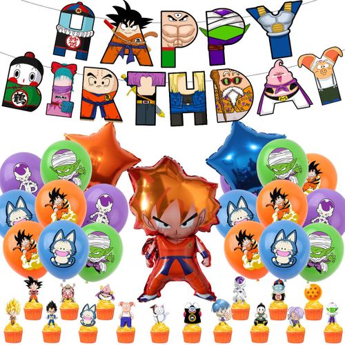 Balloons de fete,D'aluminium Ballons,Ballon Anniversaire Decoration de Fete Anniversaire-Lot 1 : drapeau a tirer + bouchon a gâteau + 20 ballons + 3 ballons en film aluminium.