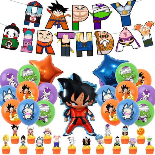 Balloons de fete,D'aluminium Ballons,Ballon Anniversaire Decoration de Fete Anniversaire-Lot 2 : drapeau a tirer + bouchon a gâteau + 20 ballons + 3 ballons en film d'aluminium.