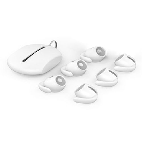 3 paires de crochets d'oreille en Silicone souple oreillettes antidérapantes embouts de couverture pochette en Silicone accessoires pour Apple AirPods 3 blanc