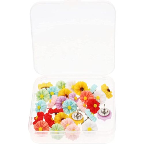 30 Pieces Punaises Fleur 3d Daisy Tacks Carré