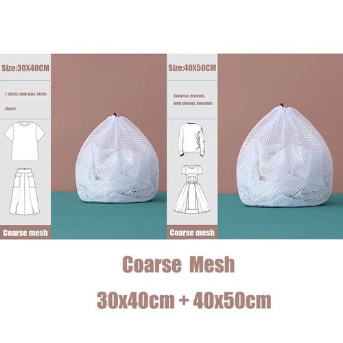 Filet de lavage à grande maille,4 pièces/ensemble,panier à linge,sous-vêtements,réutilisable,tissu délicat, - Type Coarse 2Pcs #A