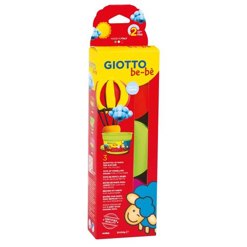 Giotto Giotto Be-Bè - Tris - 3 Pots De 100g Pâte À Jouer (Vert Orange Magenta)