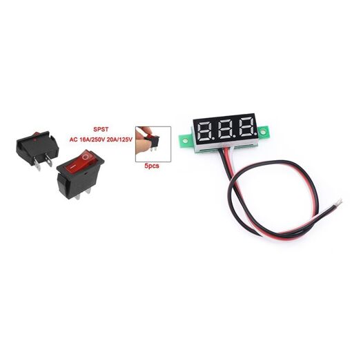 Lot De 5 Interrupteurs à Bascule Avec Voyant Néon - 250V 15A/30A - Uxcell