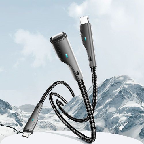 Chargeur Micro Usb 3 En 1 Pour Téléphone Portable, Cordon De Données, Voyant Lumineux, Transmission Stable, Pour Téléphones Mobiles Apple Huawei