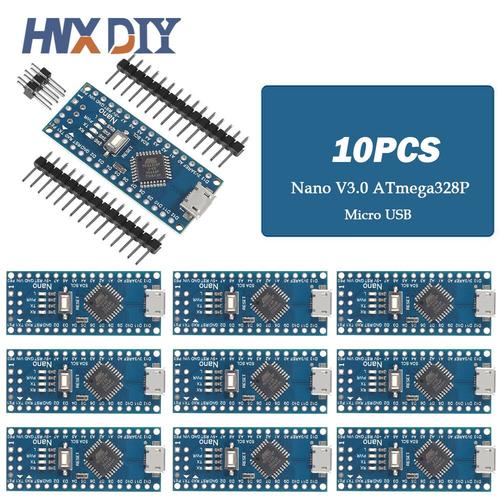 Mini carte contrôleur USB pour Ardu37Type-C,ATmega328P,3.0 P,NANO V3.0,CH340,Characterial 328,CH340G,1-10 pièces - Type 10pcs-Micro USB