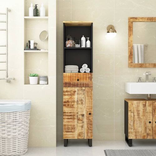 Vidaxl Armoire De Salle De Bain 38x33x160 Cm Bois Massif De Manguier