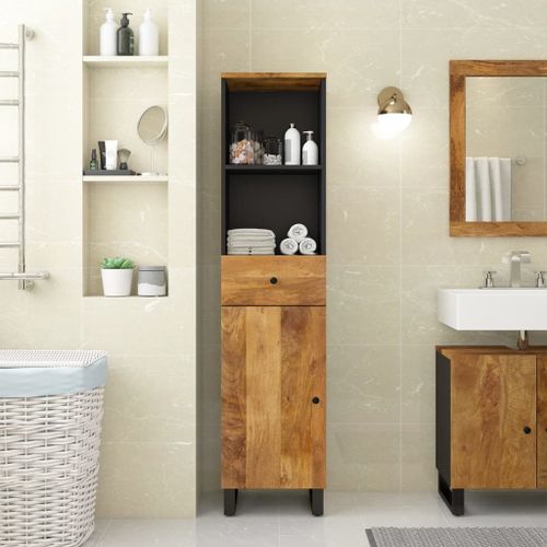 Vidaxl Armoire De Salle De Bain 38x33x160 Cm Bois Massif De Manguier