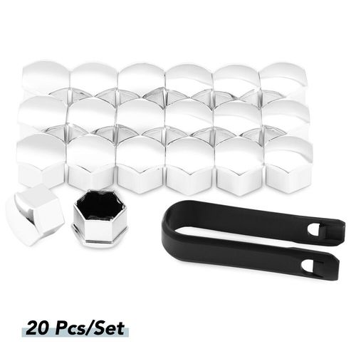 Capuchons d'écrou de roue de voiture,couvercle de vis de moyeu automatique,jantes de 2,2 pour KIT 206,207,208,301,307,308,407,408,508,607,2008,3008,4008,5008,RCZ - Type 17mm silver