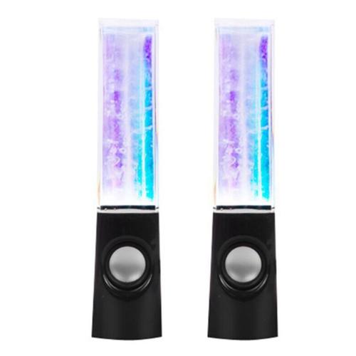 HOT-2PCS lumière LED haut-parleurs phtalwater musique fontaine lumière pour PC ordinateur portable pour téléphone portable bureau stéréo haut-parleur