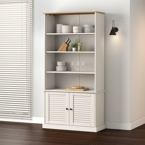 Vidaxl Bibliothèque Vigo Blanc 85x35x170 Cm Bois Massif De Pin