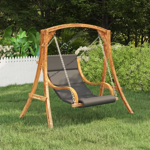Vidaxl Balancelle Avec Coussin Bois Courbé Massif Avec Finition Teck