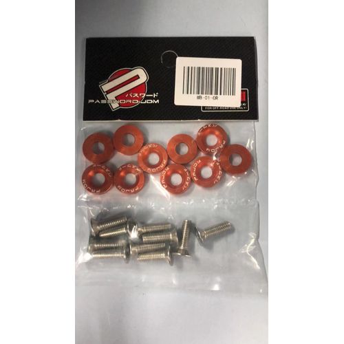 Autocollants Jdm Universels Pour Voitures,Style De Voiture M6,Modification,Mot De Passe,Rondelle De Garde-Boue,Planificateur,Plaque,Boulons,Accessoires Automobiles,10 Pièces - Type Orange #B