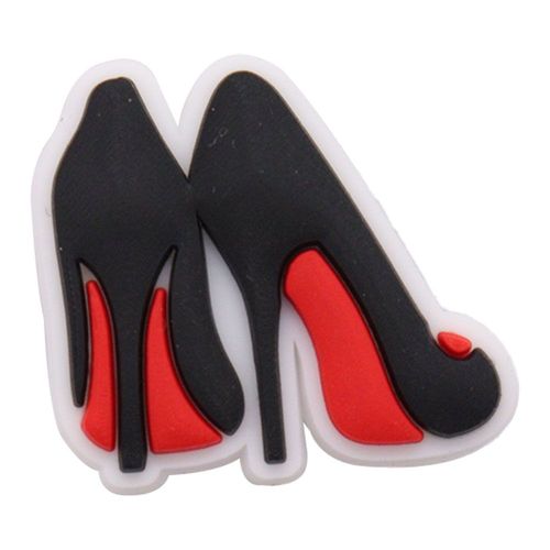 Breloques En Pvc Red Series Pour Femme,Lèvres,C?ur,N?ud Papillon,Reine,Bouche,Décorations De Chaussures,Cadeau De Fête,1 Pièce - Type Argent