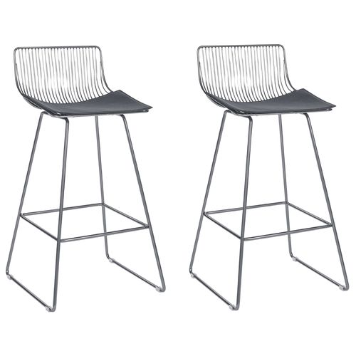 Lot De 2 Chaises De Bar Fredonia Métal Argenté