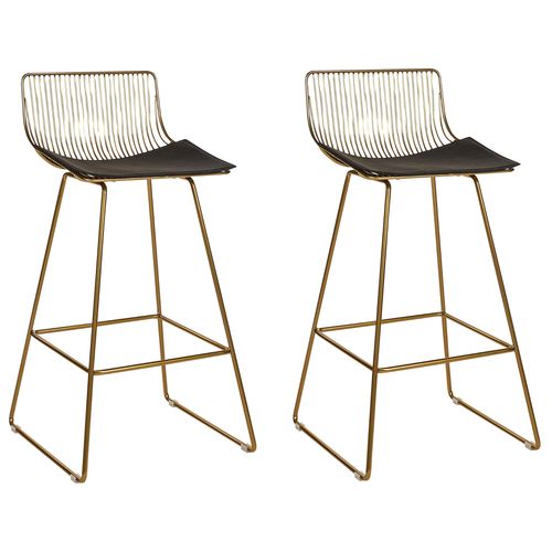 Lot De 2 Chaises De Bar Fredonia Métal Doré