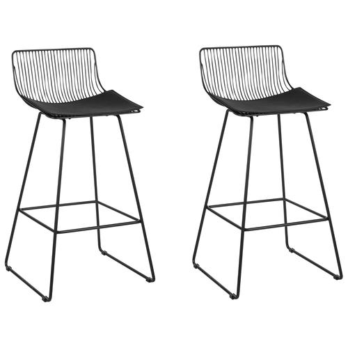 Métal Tabouret De Bar Set De 2 Noir Fredonia