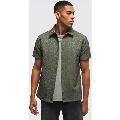 Chemise Droite À Imprimé Léopard Homme - Gris - Xs, Gris