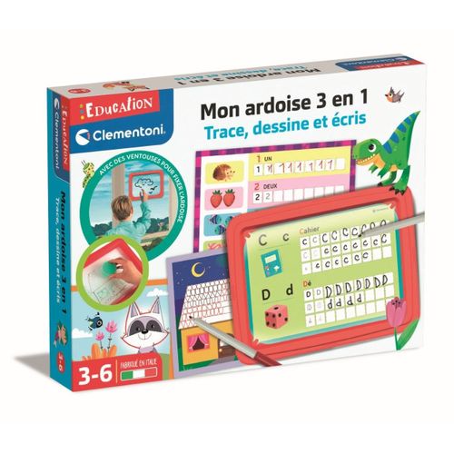 Éducation Clementoni Mon Ardoise 3 En 1 : Trace, Dessine Et Écris