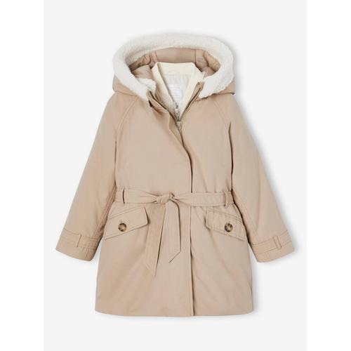 Parka À Capuche 3 En1 Fille Taupe