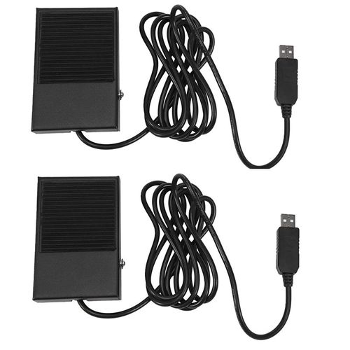 Joli au pied USB en métal, pédale de clavier pour ordinateur PC HID, interrupteur d'action USB, clé de commande, canonique, 2 pièces
