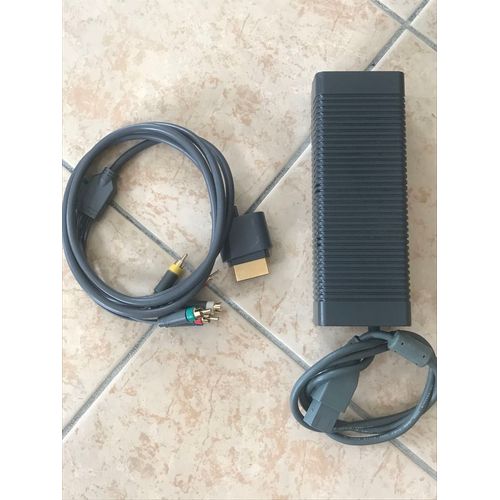 Microsoft Ac Adapter 175w Eadp-175bb A Console De Jeu Microsoft Xbox 360 + Câble De Liaison Tv