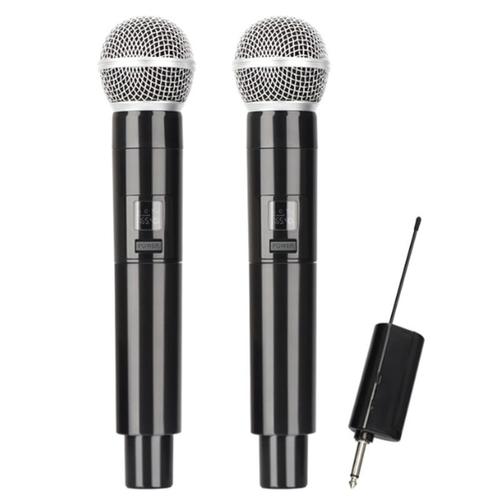 Microphone aste sans fil HOT-D4 karaoké statique UHF avec 2 déterminer micro, pour scène, église, fête, école.