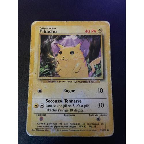Carte Pokémon Pikachu 58/102 Édition 1 - Set De Base - Fr - 1995