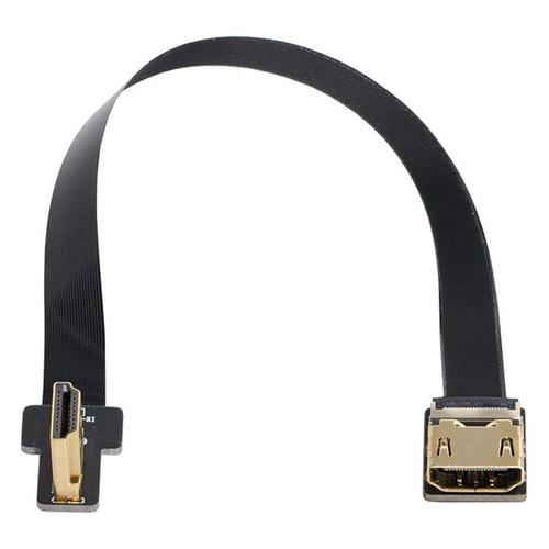 Câble FPV HDMI coudé à gauche, 90 degrés mâle à femelle, câble plat FPC pour la photographie aérienne HDTV Multicopter