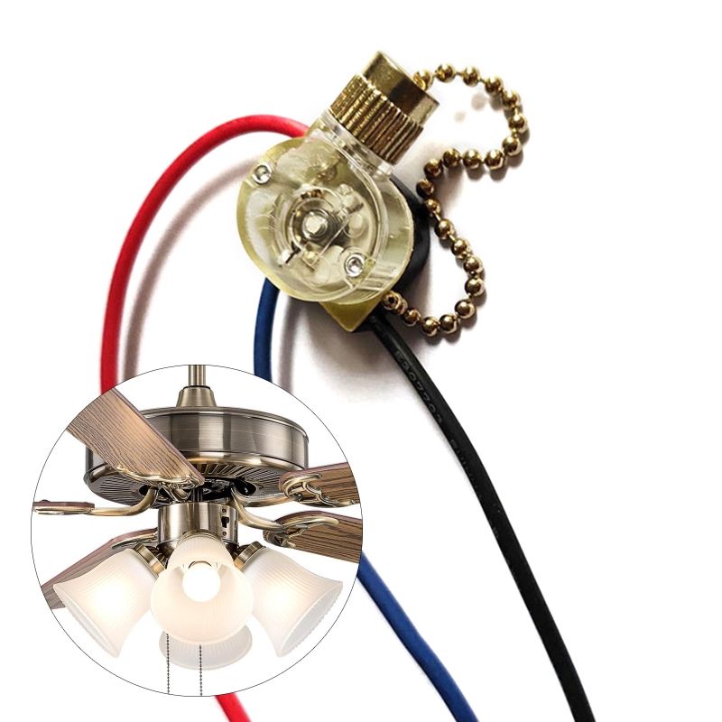 Interrupteur de commande  tirette pour clairage mural 3 fi... - 2