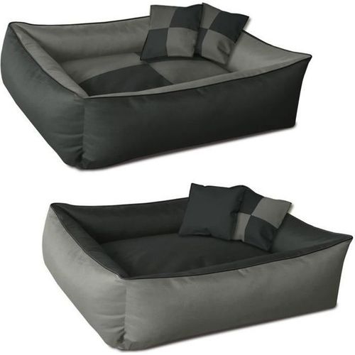 Beddog Max Quattro 2en1, Lit Pour Chien , Panier Corbeille, Coussin De Chien [M Env. 70x55cm, Rock-Flow (Gris/Anthracite)]
