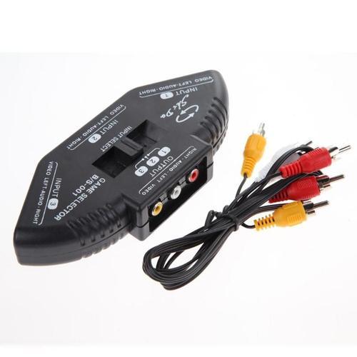 Commutateur audio-vidéo AV RCA à 3 voies, répartiteur 3 à 1 RCA, câble AV composite pour TV STB, lecteur DVD pour XBOX PS2