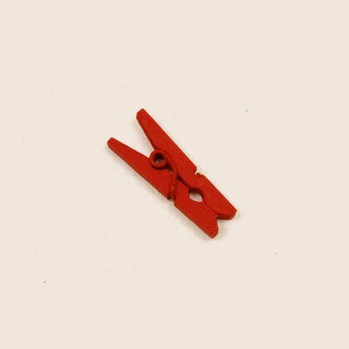 10 PINCES À LINGE BOIS 2.5CM ROUGE