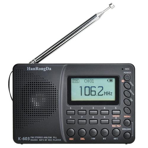 Radio numérique stéréo à Volume clair, haute sensibilité, lecteur MP3, haut-parleur Portable, enregistreur de poche compatible Bluetooth