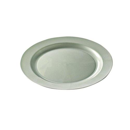 12 ASSIETTES RONDES RÉUTILISABLES Ø24CM ARGENT