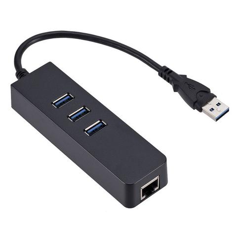 Adaptateur Ethernet USB vers RJ45 carte réseau 3 Ports USB 3.0 HUB USB 10/100Mbps Lan câble Internet pour Macbook Mac bureau