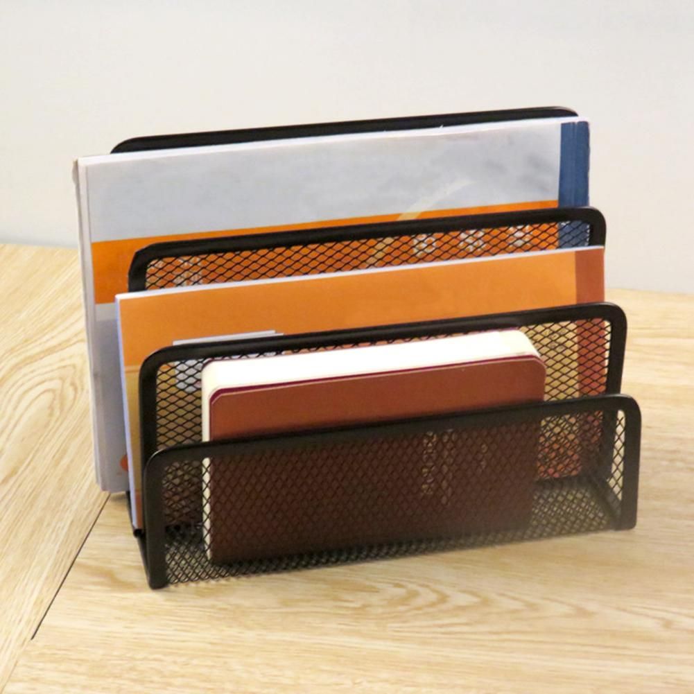 Trieur De Lettres En Maille – Porte-lettres En Treillis Métallique Noir | Trieur De Courrier | Support De Poteaux | Organisateur D'enveloppes | Trieur De Fichiers Vertical | Organisateur De Lettres De