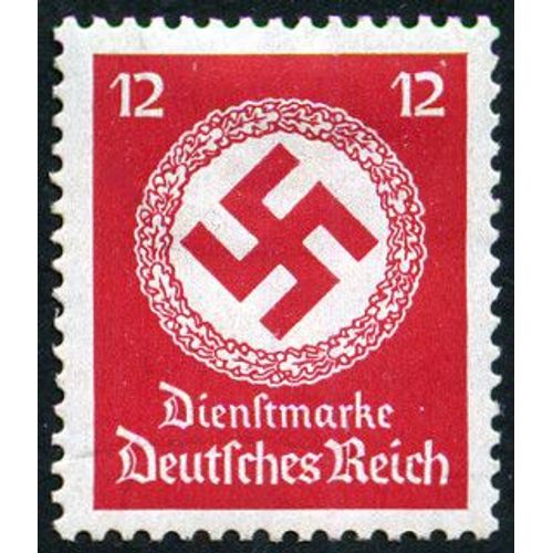 Allemagne, 3ème Reich 1942, Très Beau Timbre De Service Neuf** Luxe Yvert 133, Croix Gammée Et Couronne De Feuilles De Chêne 12pf. Rouge.