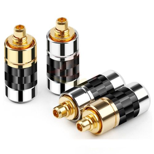 MMCX-Broche d'écouteur en fibre de carbone plaqué or, connecteur de fil de prise audio bricolage, adaptateur en métal pour casque HiFi N30, N40, W60, N5005