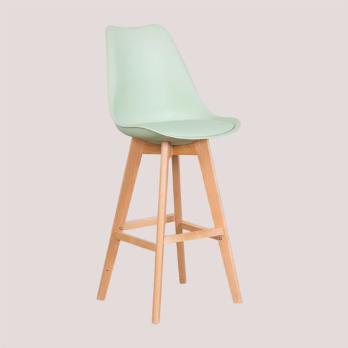 Tabouret Haut Avec Coussin En Similicuir Nordic Céladon ?76 Cm