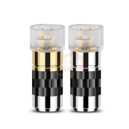 Connecteur d'écouteurs à 2 broches pour casque hi-fi Senhai IE80 IE8 IE8I, prise plaquée or en Fiber de carbone, adaptateur de soudage Minijack Aduio