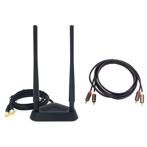 Câble d'extension antenne routeur Wifi, graphite G/5G, pour touristes morts, avec 2RCA à 2 RCA coaxial 3,5 Jack stéréo RCA Audio rette 1m