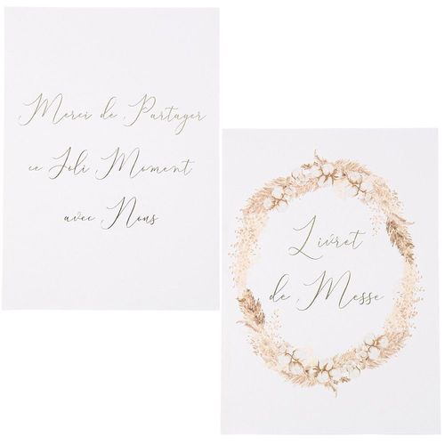 10 LIVRETS DE MESSE PAMPA FLEUR DE COTON 15X21CM