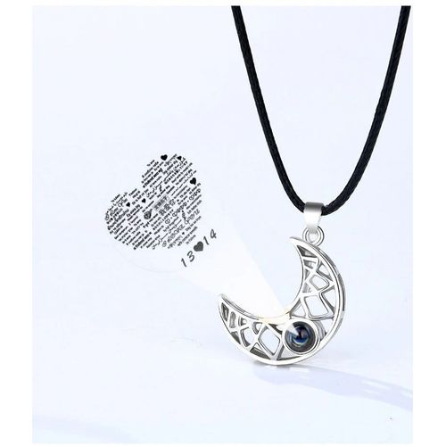 Amour Soleil Et Lune Couple Projection Collier Mâle Et Femelle Paire Pendentif Aimant Ins Niche Design Clavicule Collier - Lune Modele Féminin (Mois) + Corde En Cuir
