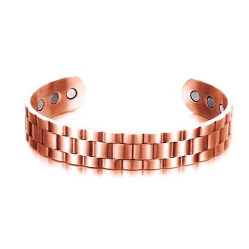 Nouvelle Mode Ouverture Aimant Réglable Bracelet Anneau Alliage Géométrique Bracelet En Maille - Or Rose